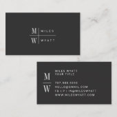 Elegantes Berufliches Monogramm Minimalistisch Visitenkarte (Vorne/Hinten)