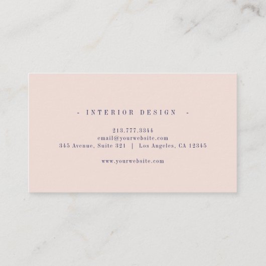 Elegantes Berufliches Monogramm Minimalistisch Visitenkarte (Rückseite)