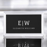 Elegantes Berufliches Monogramm Minimalistisch Visitenkarten Dose<br><div class="desc">Unsere elegante Berufliche Monogram Minimalistisch Collection: Steigern Sie Ihren Stil mit zeitloser Eleganz und Eleganz. Diese Kollektion wurde mit viel Liebe zum Detail gestaltet und bietet minimalistische Designs, die mit Ihrem personalisierten Monogramm verziert sind. Jedes Stück verströmt Professionalität und Raffinesse, perfekt um in jedem Ambiente einen bleibenden Eindruck zu machen....</div>