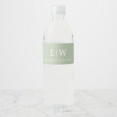 Elegantes Berufliches Monogramm Minimalistisch Wasserflaschenetikett (Vorderseite)