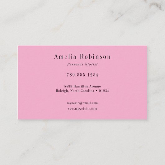 Elegantes Berufliches Monogramm Rosa Schwarz & Wei Visitenkarte (Rückseite)