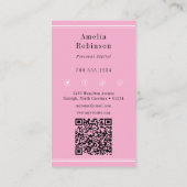 Elegantes Berufliches Monogramm Rosa Visitenkarte (Rückseite)