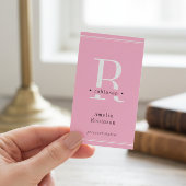 Elegantes Berufliches Monogramm Rosa Visitenkarte