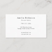 Elegantes Berufliches Monogramm Schwarz & Weiß Visitenkarte (Rückseite)