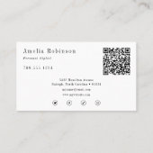 Elegantes Berufliches Monogramm Schwarz & Weiß Visitenkarte (Rückseite)