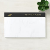 Elegantes Berufliches Monogramm Schwarzes Gold Ein Post-it Klebezettel (Büro)