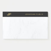 Elegantes Berufliches Monogramm Schwarzes Gold Ein Post-it Klebezettel (Vorderseite)