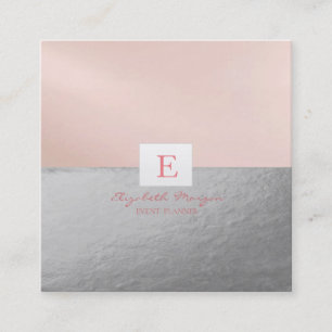 Elegantes Berufliches Monogramm-Silber Quadratische Visitenkarte