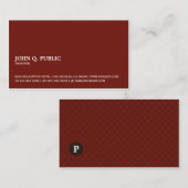 Elegantes Berufliches Monogramm Visitenkarte (Vorne/Hinten)