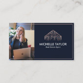 Elegantes Berufliches Real Anwesen Realtor Foto QR Visitenkarte (Vorderseite)