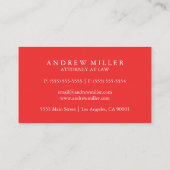 Elegantes Berufliches Rotes Monogramm Visitenkarte (Rückseite)