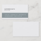 Elegantes berufliches schlichtes einfaches Graues Visitenkarte (Vorne/Hinten)