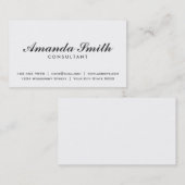 Elegantes berufliches schlichtes modernes weißes visitenkarte (Vorne/Hinten)
