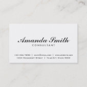 Elegantes berufliches schlichtes modernes weißes visitenkarte (Vorderseite)