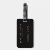 Elegantes Berufliches Schlichtes Schwarzes Gold Mi Gepäckanhänger (Rückseite vertikal)