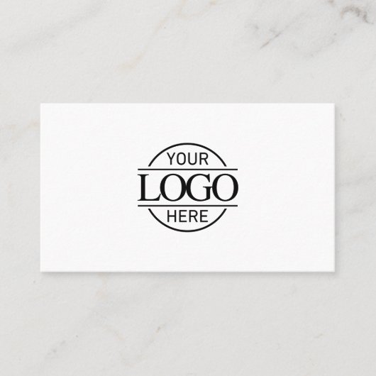 Elegantes Berufliches Schwarz-Weiß-Firmenlogo Visitenkarte (Vorderseite)