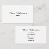 Elegantes Berufliches Schwarz-Weiß-Skript Visitenkarte (Vorne/Hinten)