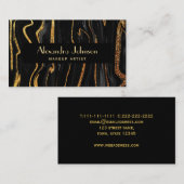 Elegantes Berufliches Schwarzes Gold Visitenkarte (Vorne/Hinten)