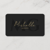 Elegantes Berufliches Schwarzes Modernes Monogramm Visitenkarte (Vorderseite)