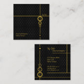 Elegantes Berufliches Schwarzes Muster Quadratische Visitenkarte (Vorne/Hinten)