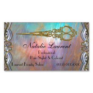 Elegantes berufliches Scissor Chic-Blatt Magnetische Visitenkarte