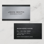 Elegantes berufliches silbernes Metallmodernes Visitenkarte (Vorne/Hinten)