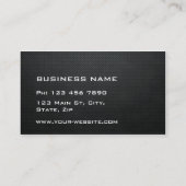 Elegantes berufliches silbernes Metallmodernes Visitenkarte (Rückseite)