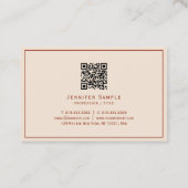 Elegantes Berufliches Skript Terracotta Euro Size Visitenkarte (Rückseite)