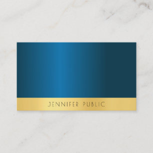 Elegantes, Berufliches Template in Blau und Gold Visitenkarte