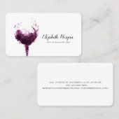 Elegantes Berufliches Watercolor Weinglas Visitenkarte (Vorne/Hinten)