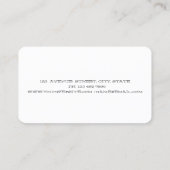 Elegantes Berufliches Watercolor Weinglas Visitenkarte (Rückseite)