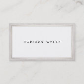 Elegantes Berufliches Weiß mit Silbergrenze Visitenkarte (Vorderseite)