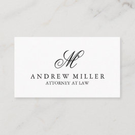 Elegantes Berufliches Weißes Monogramm Visitenkarte