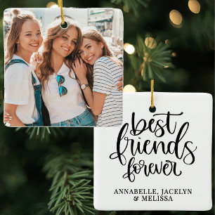 Elegantes Best Friends Forever Foto Keramikornament