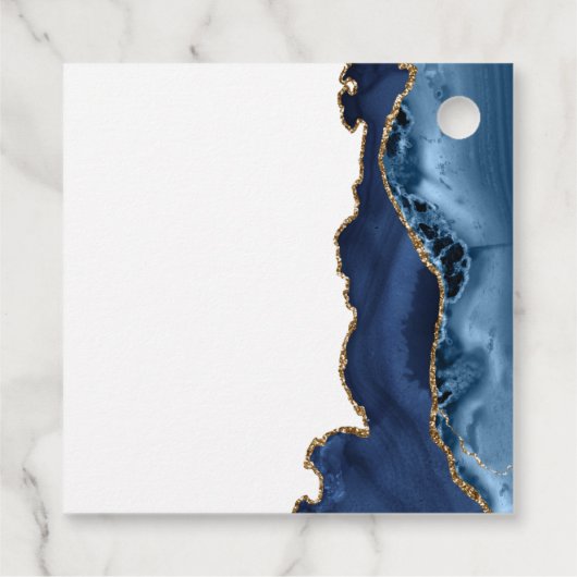 Elegantes Bestätigungskreuz Blaues Gold-Party Geschenkanhänger (Rückseite)