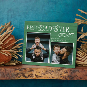 Elegantes Bestes Dad Aller Zeiten Foto Grün Fotoplatte