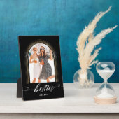 Elegantes Besties Foto Modern Gold Frame beibehalt Fotoplatte (Seite)