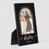 Elegantes Besties Foto Modern Gold Frame beibehalt Fotoplatte (Seite)
