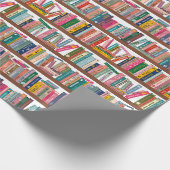 Elegantes Bibliotheksmuster Geschenkpapier (Ecke)