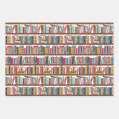 Elegantes Bibliotheksmuster-Papier Geschenkpapier Set (Vorderseite 2)