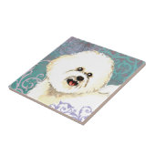 Elegantes Bichon Frise Fliese (Seite)