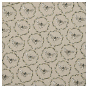 Elegantes Bienen-Muster-TAN-Baumwollgewebe Stoff