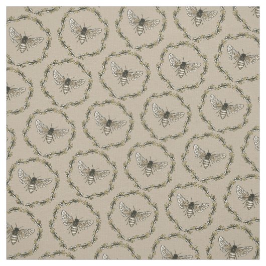 Elegantes Bienen-Muster-TAN-Baumwollgewebe Stoff (Muster)