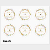 Elegantes Bienen- und Daisies-Brautparty Runder Aufkleber (Blatt)