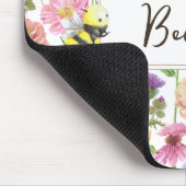 Elegantes Bienen- und Wildblume Wasserfarbmuster Mousepad (Ecke)