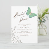 Elegantes Big Butterfly & Wildblume Brautparty Einladung (Stehend Vorderseite)