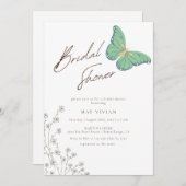 Elegantes Big Butterfly & Wildblume Brautparty Einladung (Vorne/Hinten)