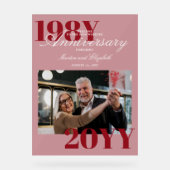 Elegantes Big Numbers 40. Hochzeitsjahrs-Foto Acrylschild (Vorderseite)