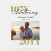 Elegantes Big Numbers 50. Hochzeitsjahrs-Foto Acrylschild (Vorderseite)