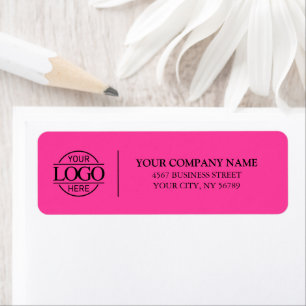 Elegantes Bight Pink Geschäftslogo Rücksendeadress